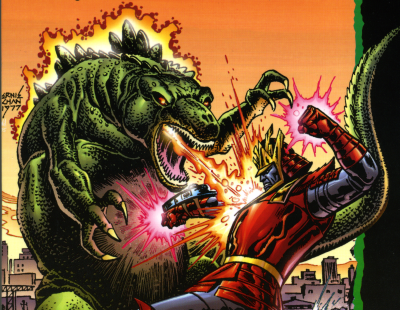 Essential Godzilla back cover by Ernie Chan